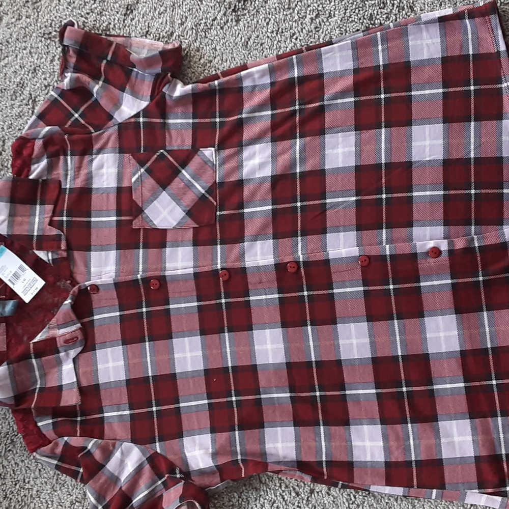 Red plaid blouse